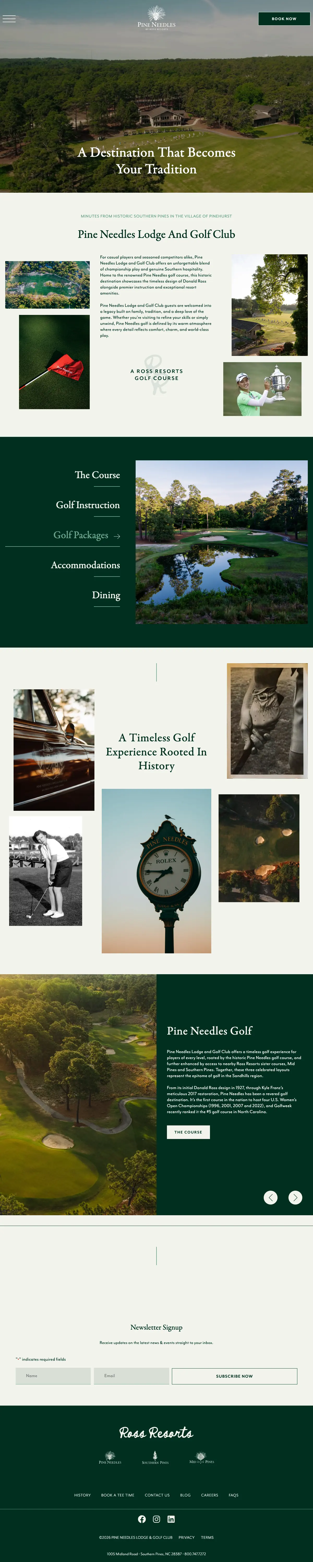 Full Pine Needles landing page